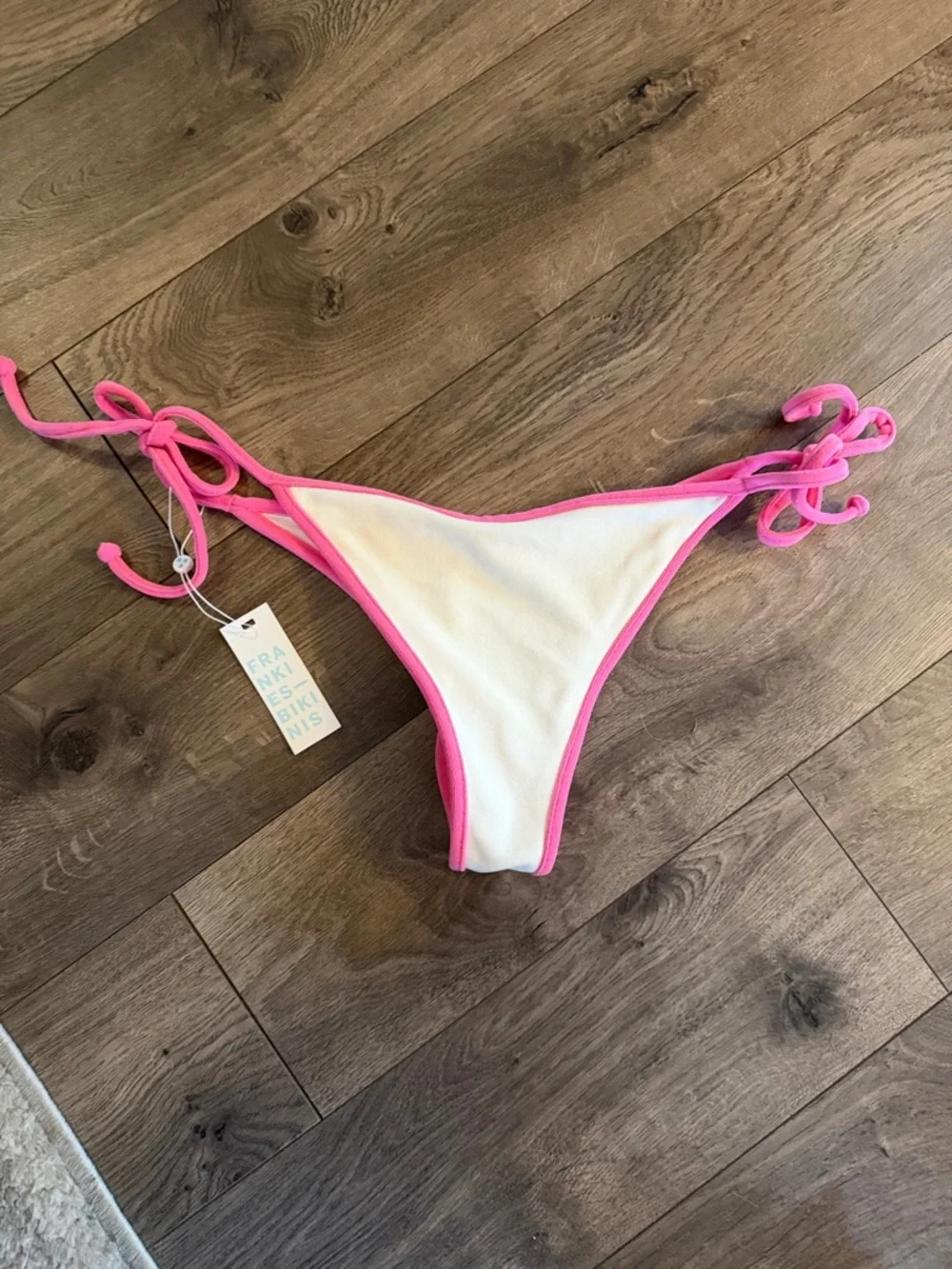 Frankie’s bikinis “Connor” Terry Cheeky Bikini Bottom - Strawberry Shortcake